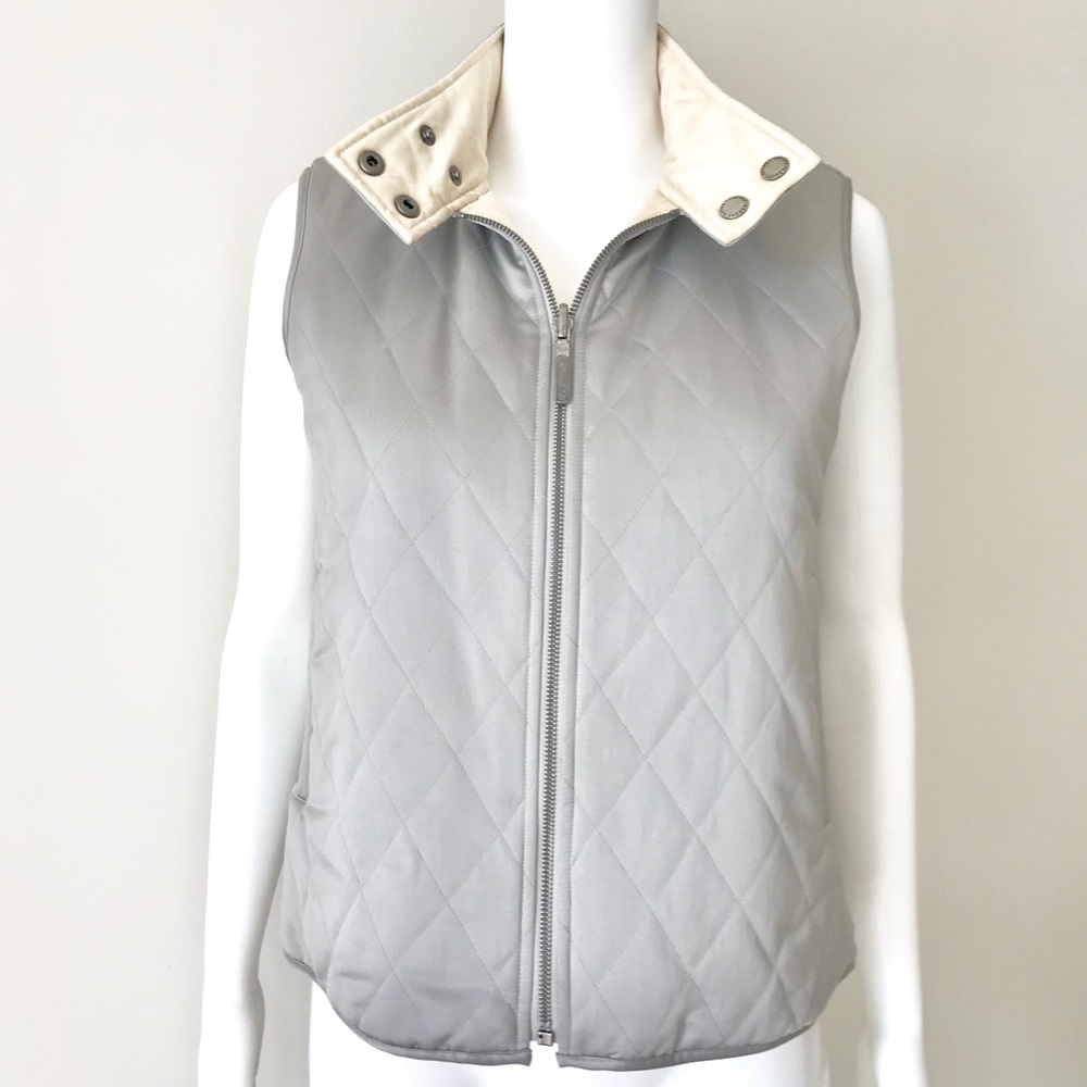 LAUREN Reversible Quilted Mockneck Zip-Up Vest P/M - Picture 7 of 10